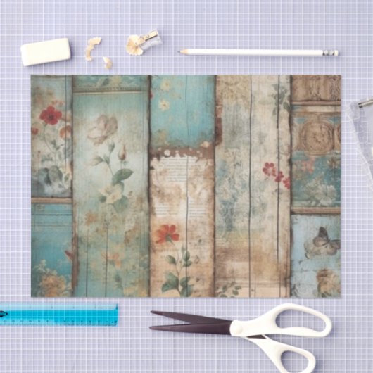 Blauw Shabby Chic Decoupage Tissuepapier (Craft)