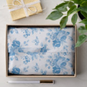 blauw, shabbyscheermiddel, rozen, Victoriaans, pat Tissuepapier (Geschenk)