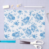 blauw, shabbyscheermiddel, rozen, Victoriaans, pat Tissuepapier (Craft)