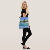 Blauw Shades Latte Mok Tote Bag (Op model)