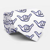 Blauw shaka-symbool stropdas (Opgerold)