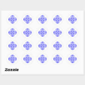 blauw shamrock kelk ronde sticker (Vel)