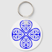 blauw shamrock kelk sleutelhanger (Voorkant)