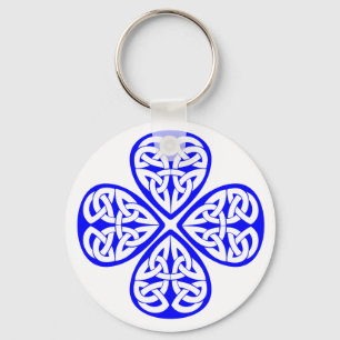 blauw shamrock kelk sleutelhanger