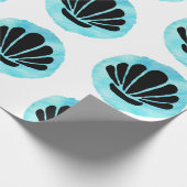 Blauw Shell Patroon Cadeaupapier (Hoek)