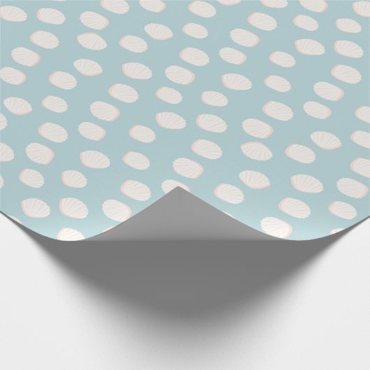 Blauw Shell Pattern Wrapping Paper Cadeaupapier (Hoek)