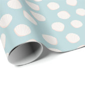 Blauw Shell Pattern Wrapping Paper Cadeaupapier (Rol Hoek)