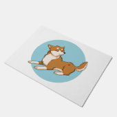 Blauw shiba ontwerp. deurmat (Schuin)