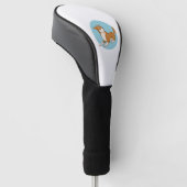 Blauw shiba ontwerp. golfheadcover (Schuin)