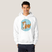 Blauw shiba ontwerp. hoodie (Voorkant volledig)