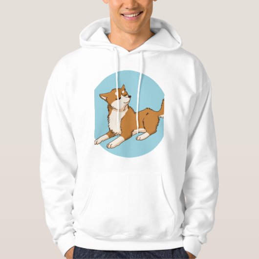 Blauw shiba ontwerp. hoodie (Voorkant)