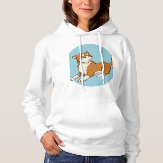 Blauw shiba ontwerp. hoodie (Voorkant)