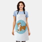 Blauw shiba ontwerp. schort (Gedragen)