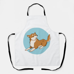 Blauw shiba ontwerp. schort
