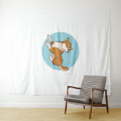 Blauw shiba ontwerp. wandkleed (In Situ (horizontaal))