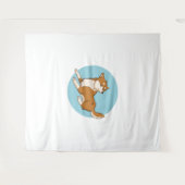 Blauw shiba ontwerp. wandkleed (Voorkant (horizontaal))