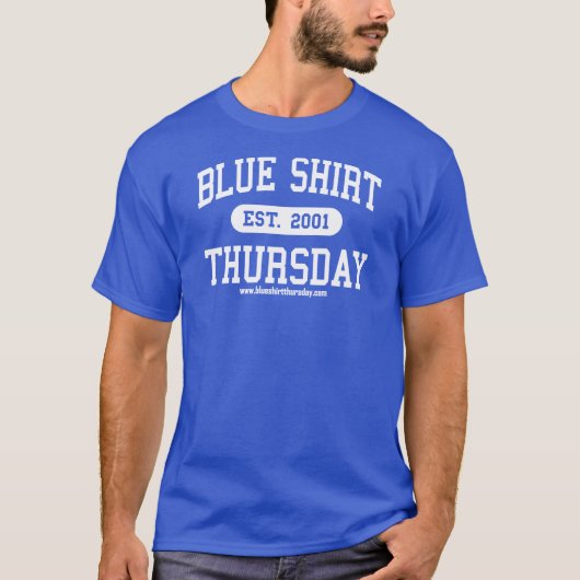 Blauw Shirt Donderdag Athletic T-shirt (Voorkant)