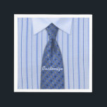 Blauw Shirt en Stropdas Mannen Suit Napkins 2 Servetten<br><div class="desc">*Pas uw servetten aan door tekst toe te voegen.</div>