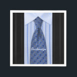 Blauw Shirt en Stropdas Mannen Suit Napkins Servetten<br><div class="desc">*Pas uw servetten aan door tekst toe te voegen.</div>