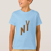 Blauw-shirt-kind CHOCOLAT NEW YORK T-shirt (Voorkant)
