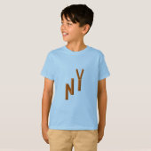 Blauw-shirt-kind CHOCOLAT NEW YORK T-shirt (Voorkant volledig)