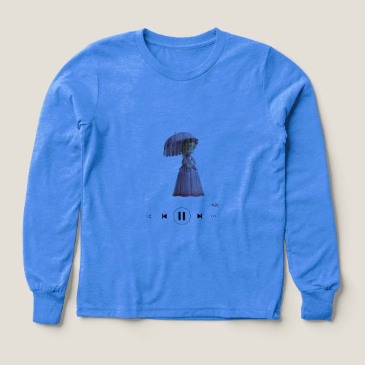 Blauw shirt meisjes ontworpen pop (Voorkant)