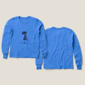 Blauw shirt meisjes ontworpen pop (Voorkant /achterkant)
