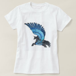 Blauw Shirt met scharnierende unicorn zonder rand