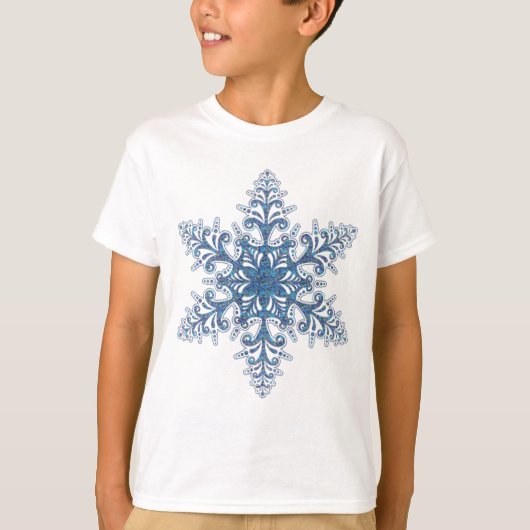 Blauw Shirt Snowflake (Voorkant)