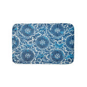  blauw sierbloempatroon badmat (Voorkant)