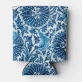 blauw sierbloempatroon blikjeskoeler (Voorkant)