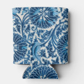  blauw sierbloempatroon blikjeskoeler (Achterkant)
