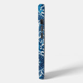  blauw sierbloempatroon Case-Mate iPhone case (Achterkant / Links)