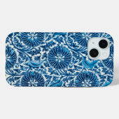  blauw sierbloempatroon Case-Mate iPhone case (Achterkant (horizontaal))