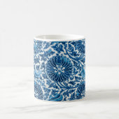  blauw sierbloempatroon koffiemok (Center)