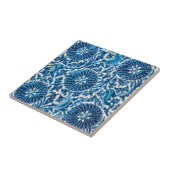  blauw sierbloempatroon tegeltje (Zijkant)