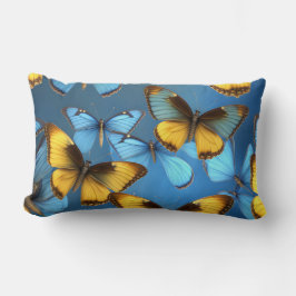 Blauw Sierkussen met Vlinders Kussen