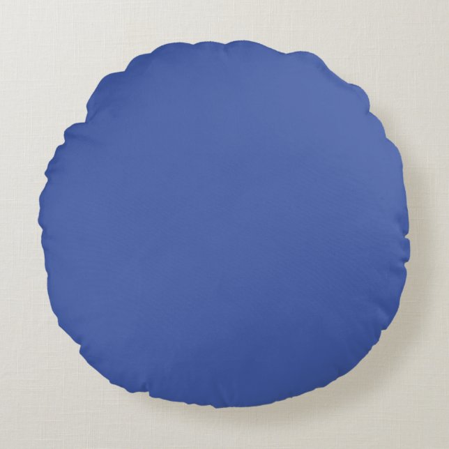 Blauw Sierkussen rond de 16 inch Rond Kussen (Voorkant)