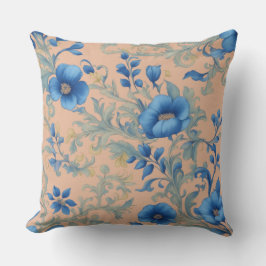 Blauw Sierkussen van Floral