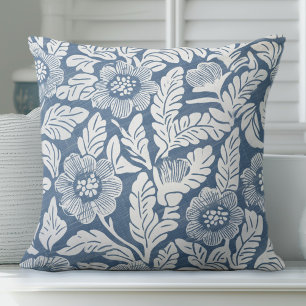 Blauw Sierkussen van Floral