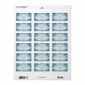 Blauw Sierlijk Bloem Motief Retouradres Label (Full Sheet)