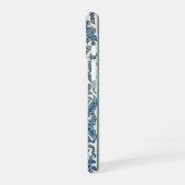 Blauw Sierlijk Bloemmotief Arabisch Patroon iPhone 16 Hoesje (Linkerkant)