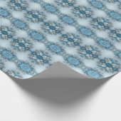 Blauw Sierlijk Bloemmotief Inpakpapier (Hoek)