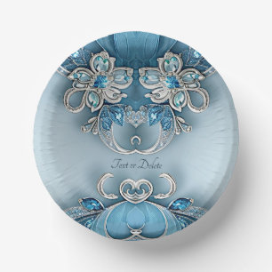 Blauw Sierlijk Bloemmotief Papieren Kommen