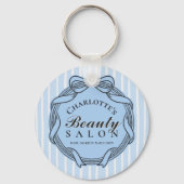 Blauw Sierlijk Boog Frame Schoonheidssalon Sleutel Sleutelhanger (Voorkant)