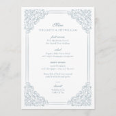  blauw sierlijk Lijst Elegant Script Menu (Voorkant)