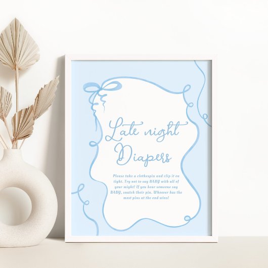 Blauw sierlijke boog golvende hand getekend Dont z Poster