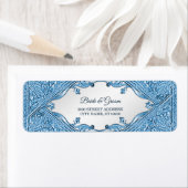 Blauw Sierlijst Retouradreslabel Etiket (Insitu)