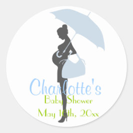 Blauw Silhouet Baby shower Stickers