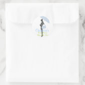 Blauw Silhouet Baby shower Stickers (Tas)